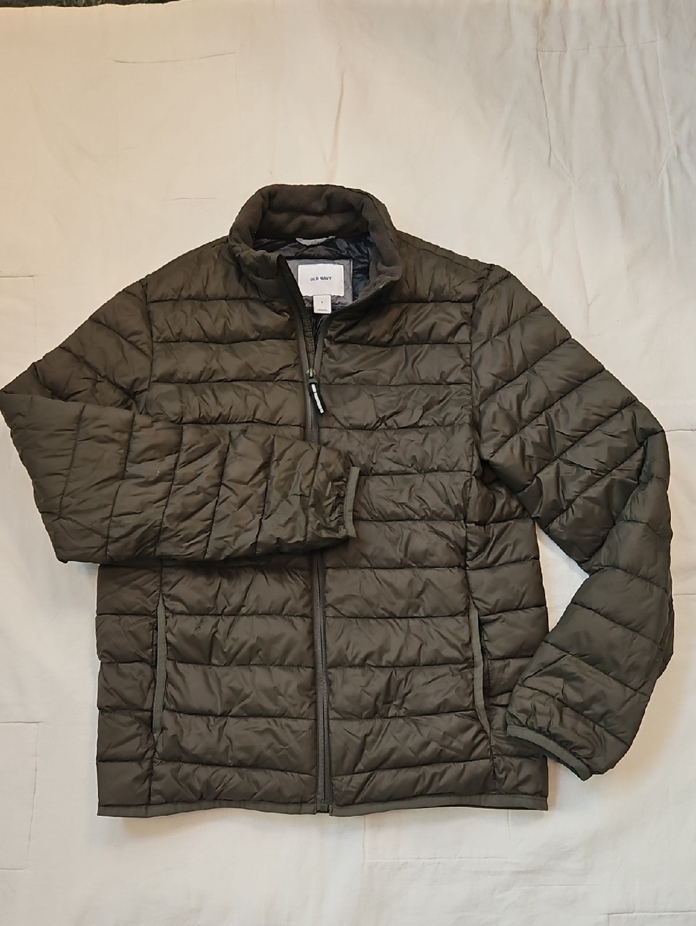 Men's Old NAVY Quilted Packable Lightweight Jacket - Olive